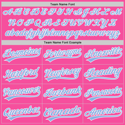 Custom Pink Light Blue-White Authentic Split Fashion Baseball Jersey