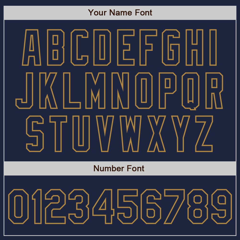 Custom Navy Navy White-Old Gold Authentic Split Fashion Baseball Jersey