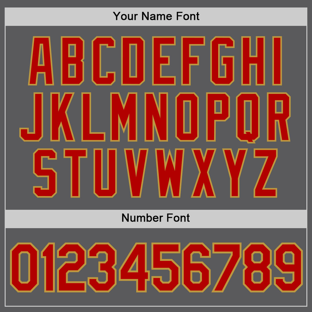 Custom Steel Gray Red-Old Gold Authentic Baseball Jersey