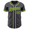 Custom Steel Gray Neon Green Authentic Baseball Jersey