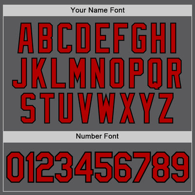 Custom Steel Gray Red-Black Authentic Baseball Jersey