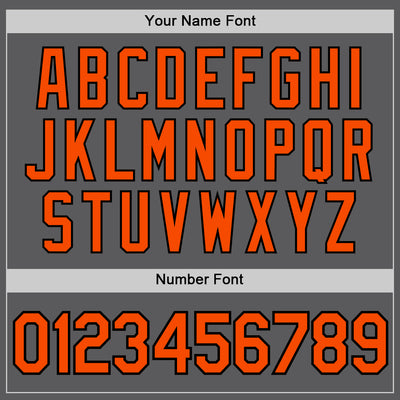 Custom Steel Gray Orange-Black Authentic Baseball Jersey