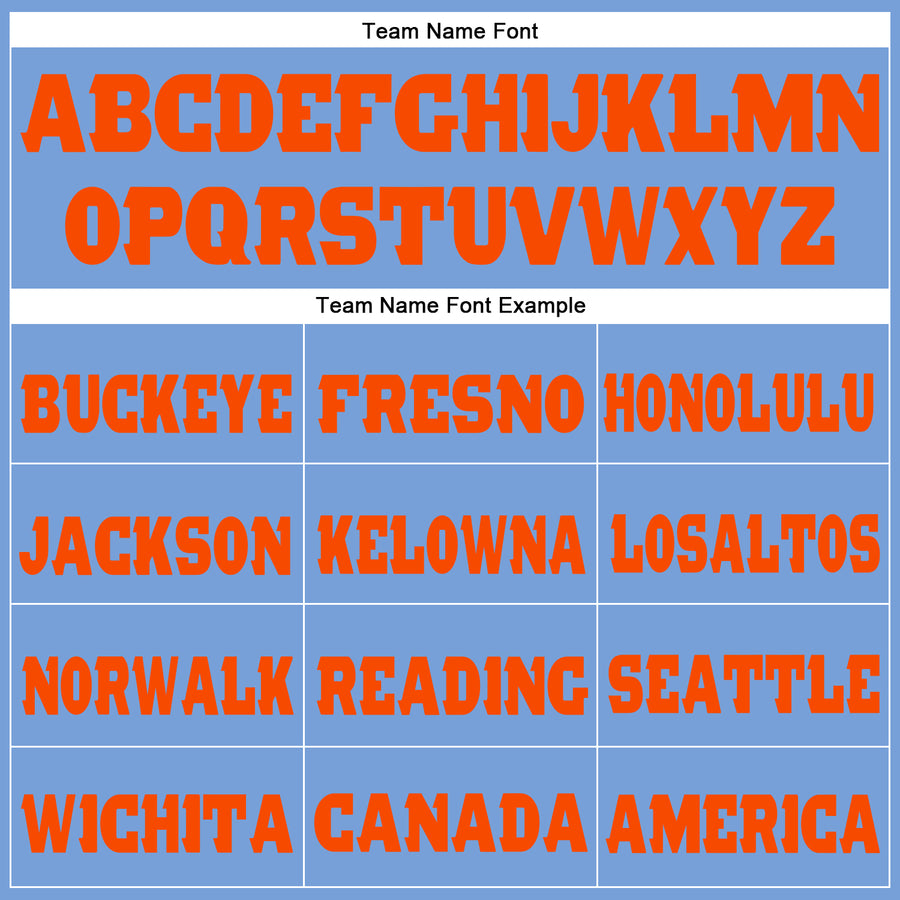 Custom Light Blue Orange Fleece Jogger Sweatpants