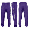 Custom Purple Gray Fleece Jogger Sweatpants