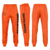 Custom Orange Black Fleece Jogger Sweatpants