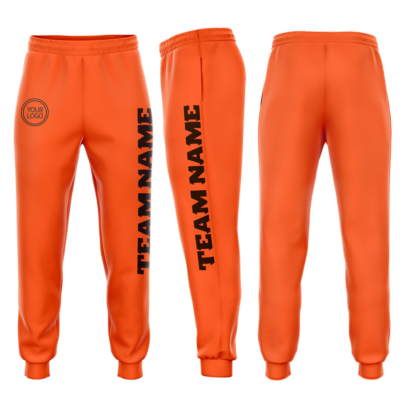 Custom Orange Sweatpants Brown Fleece Jogger FansIdea