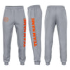 Custom Gray Orange Fleece Jogger Sweatpants