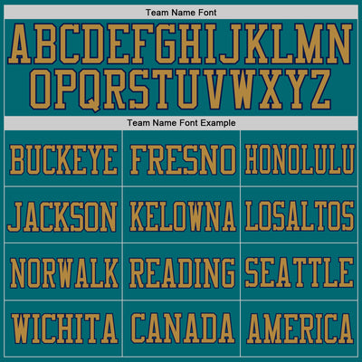Custom Teal Navy-Old Gold Mesh Authentic Football Jersey
