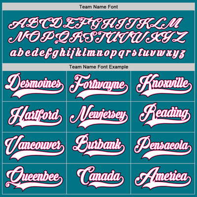 Custom Teal White-Black Hockey Jersey