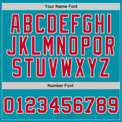 Custom Teal Red-White Authentic Throwback Basketball Jersey