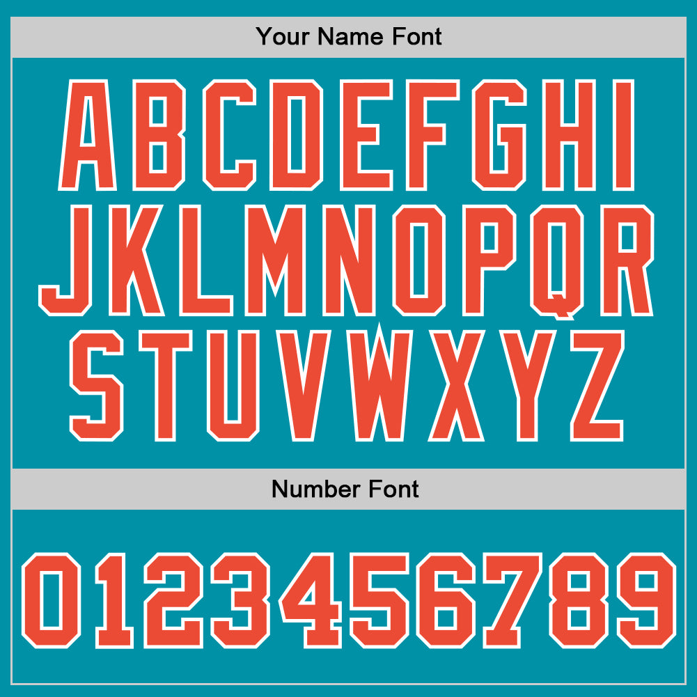 Custom Teal Orange-White Authentic Throwback Basketball Jersey