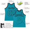 Custom Teal Teal-Black Authentic Throwback Basketball Jersey