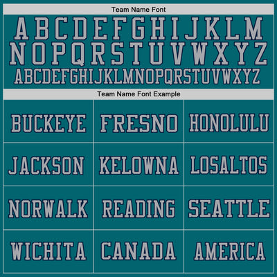 Custom Teal Navy-Gray Mesh Authentic Football Jersey