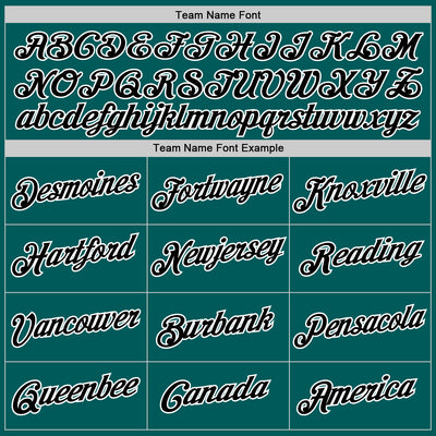 Custom Teal Black-White Performance T-Shirt