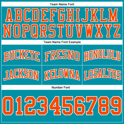 Custom Teal Orange-White Authentic Throwback Basketball Shorts