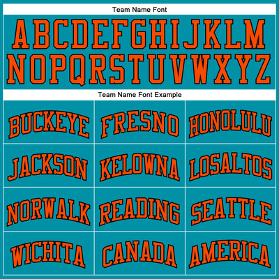 Custom Teal Orange-Black Authentic Throwback Basketball Jersey