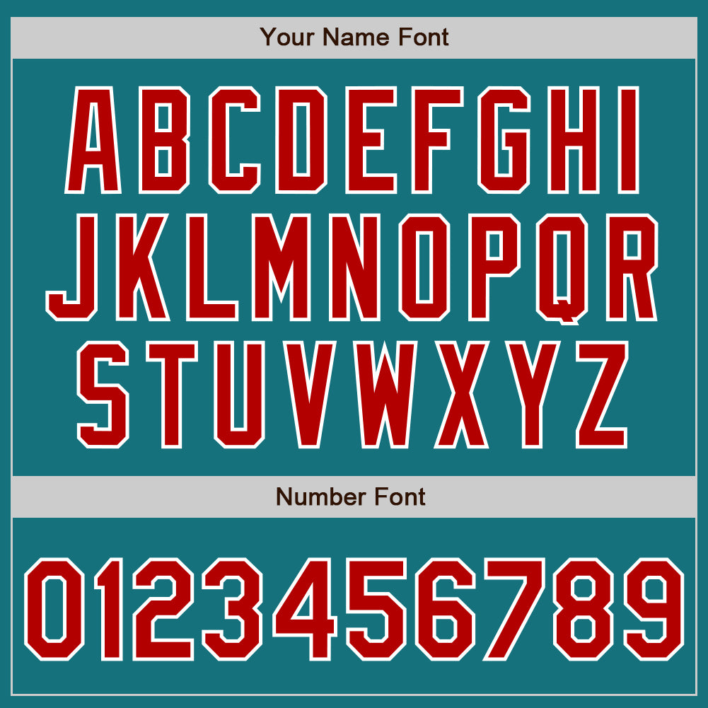 Custom Teal Red-White Authentic Baseball Jersey
