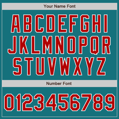Custom Teal Red-White Authentic Baseball Jersey