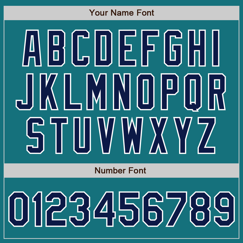 Custom Teal Navy-White Authentic Baseball Jersey