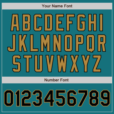 Custom Teal Black-Old Gold Authentic Baseball Jersey