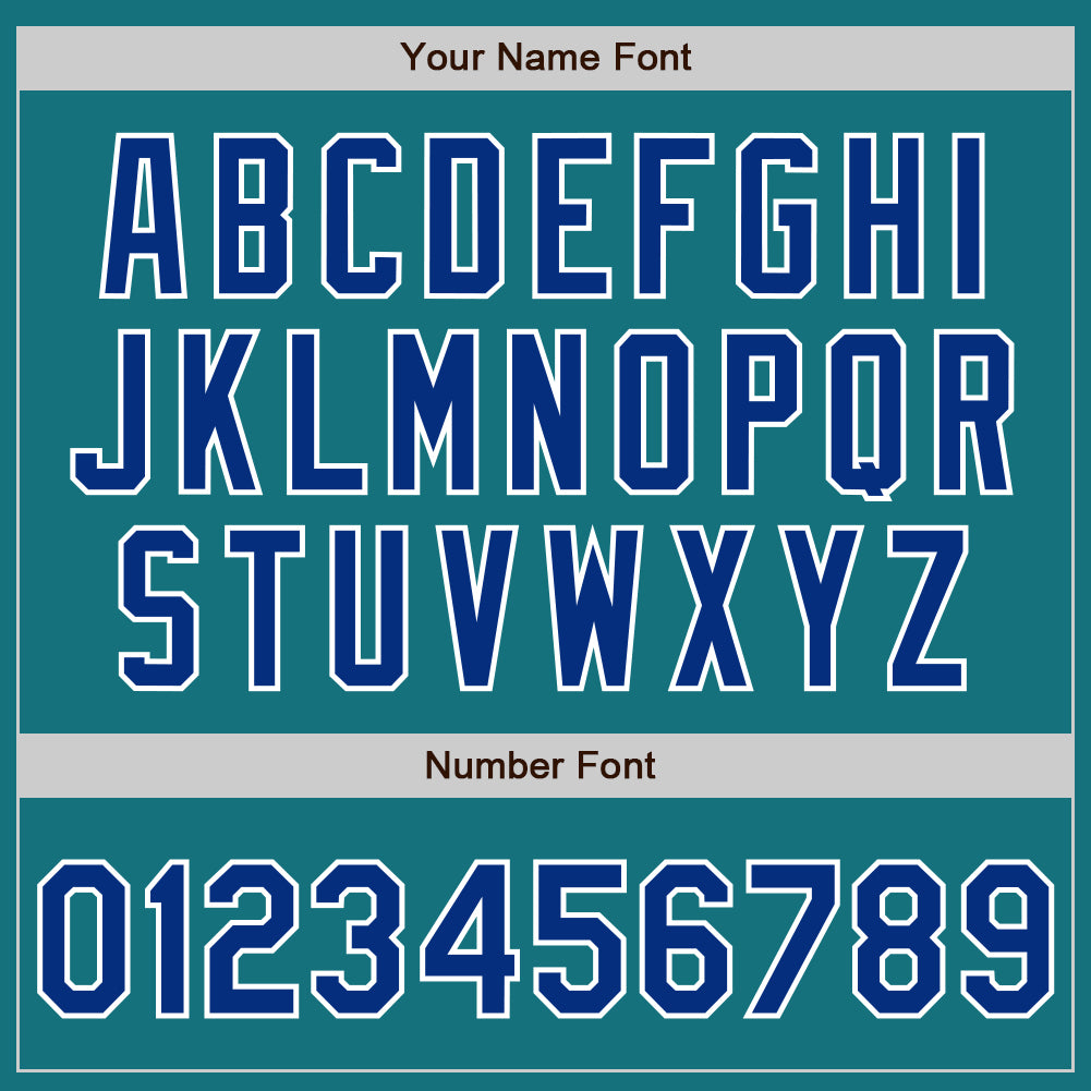 Custom Teal Royal-White Authentic Baseball Jersey