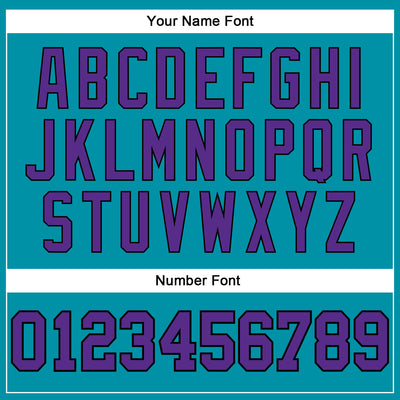 Custom Teal Black Pinstripe Purple Authentic Basketball Jersey