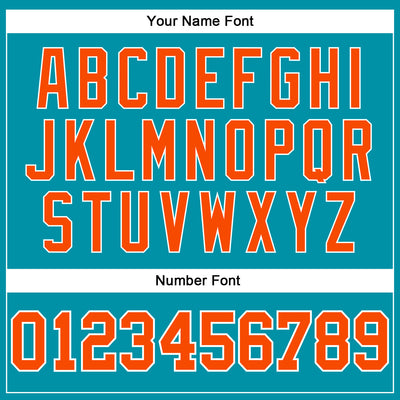 Custom Teal White Pinstripe Orange Authentic Basketball Jersey