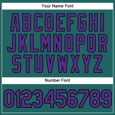 Custom Teal Purple Pinstripe Black Authentic Baseball Jersey