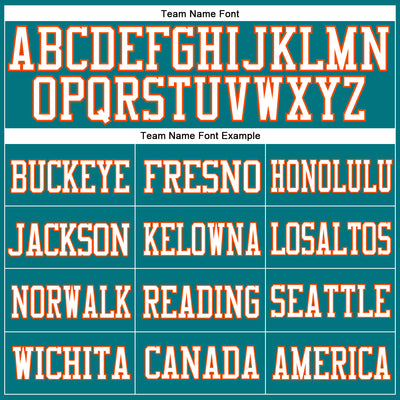 Custom Teal White-Orange Mesh Authentic Football Jersey