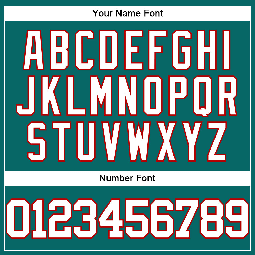 Custom Teal White-Red Authentic Baseball Jersey