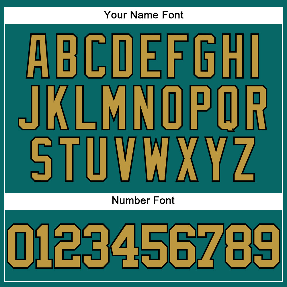 Custom Teal Old Gold-Black Authentic Baseball Jersey