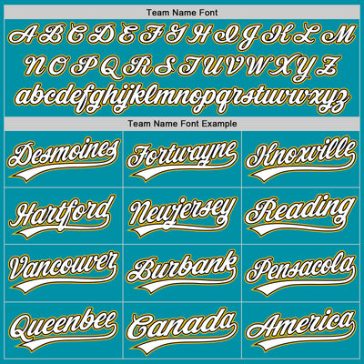 Custom Teal Black-Gold Authentic Throwback Baseball Jersey