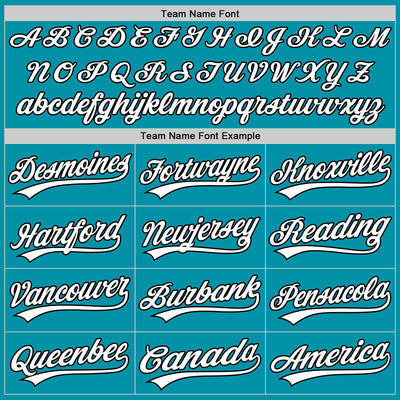 Custom Teal White-Black Authentic Throwback Baseball Jersey