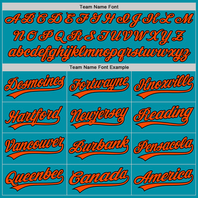 Custom Teal Orange-Black Authentic Throwback Baseball Jersey