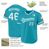 Custom Teal White Authentic Throwback Baseball Jersey