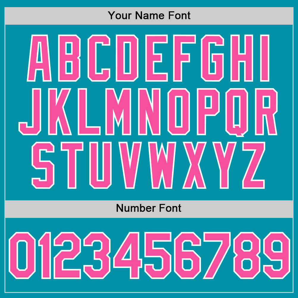 Custom Teal Pink-White Authentic Throwback Baseball Jersey