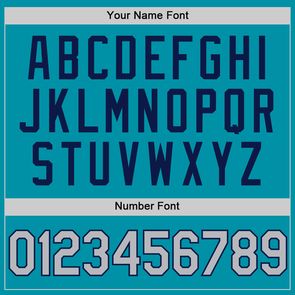 Custom Teal Gray-Navy Authentic Throwback Baseball Jersey