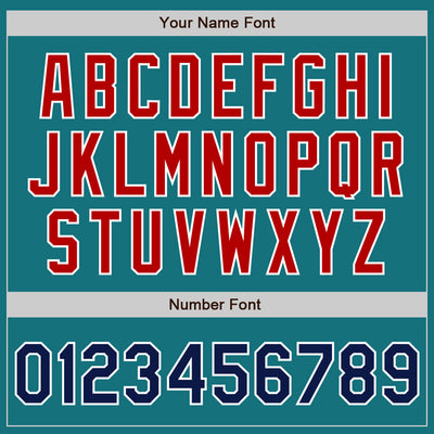 Custom Teal Navy-Red Authentic Baseball Jersey