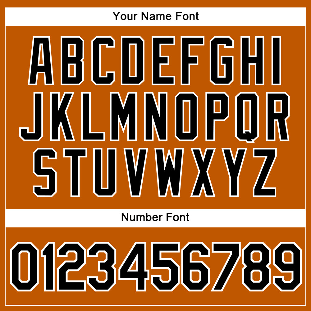 Custom Texas Orange Black-White Authentic Baseball Jersey