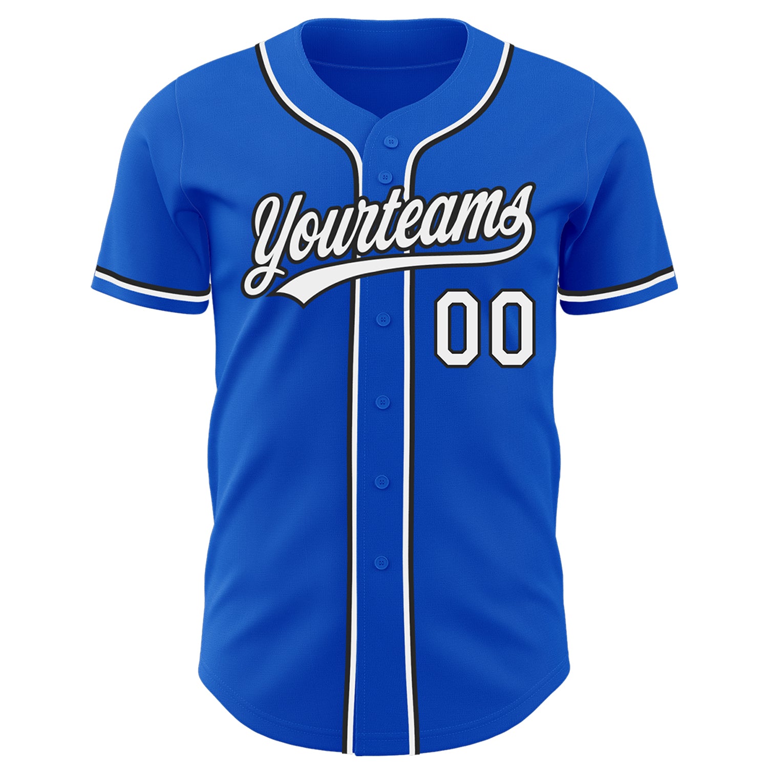 Custom Thunder Blue White-Black Authentic Baseball Jersey