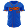 Custom Thunder Blue Orange-Black Authentic Baseball Jersey