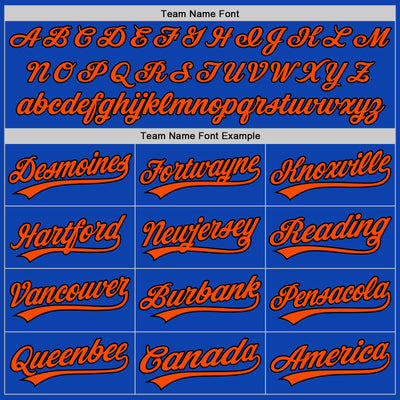 Custom Thunder Blue Orange-Black Authentic Baseball Jersey