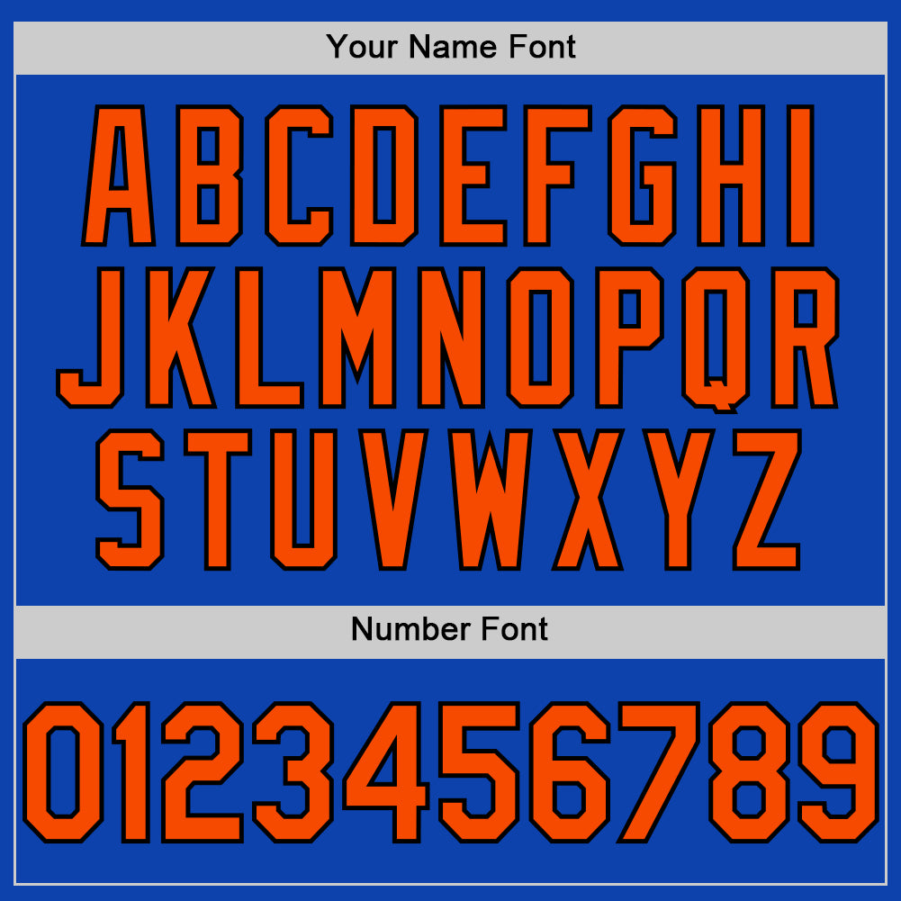 Custom Thunder Blue Orange-Black Authentic Baseball Jersey