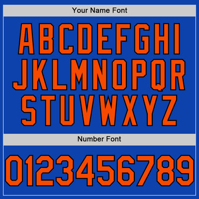 Custom Thunder Blue Orange-Black Authentic Baseball Jersey