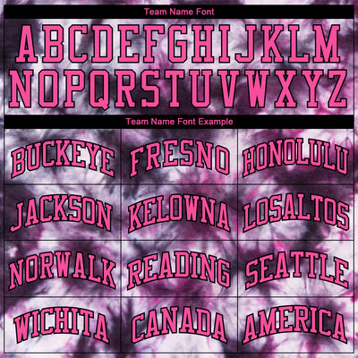 Custom Tie Dye Pink-Black 3D Authentic Baseball Jersey