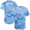 Custom Tie Dye Light Blue-White 3D Authentic Baseball Jersey