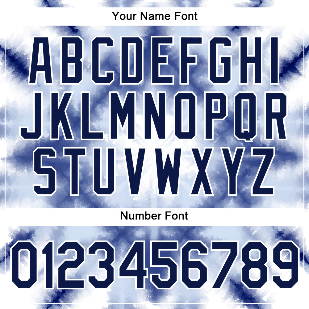 Custom Tie Dye Navy-White 3D Shibori Authentic Baseball Jersey