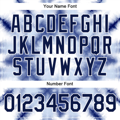 Custom Tie Dye Navy-White 3D Shibori Authentic Baseball Jersey