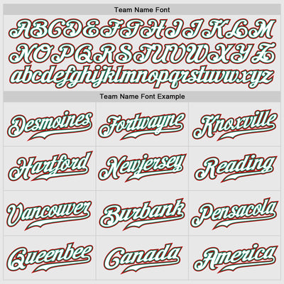 Custom White Kelly Green-Red Authentic Two Tone Baseball Jersey