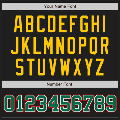 Custom Black Kelly Green-Gold Authentic Two Tone Baseball Jersey